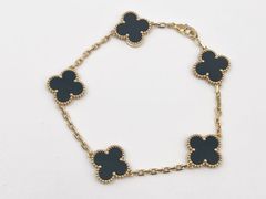 Van Cleef&Arpels VCA ヴァンクリーフ&アーペル ヴィンテージ アルハンブラ ブレスレット 5モチーフ オニキス 750 K18 YG イエローゴールド VCARA41300 2023年6月購入品 美品