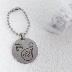 ♡特別価格♡ 双子 マタニティマーク オリジナルデザイン メタル タグ シンプル