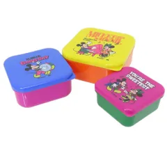 ミッキーマウス＆ミニーマウス お弁当箱 ランチボックス 3個入り MUSIC ディズニー 大西賢製販 ランチグッズ キャラクター グッズ 