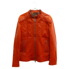ETRO (エトロ) 19SS Lamb Leatehr Jacket ラムレザージャケット シングルライダースジャケット オレンジのサムネイル