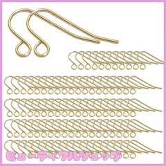 【特価】[Arti-Cipes] 316サージカルステンレス ピアス フック 約25組（50個）パーツ アレルギー対応 ピアス金具 ジュエリー用 リング パーツ DIY材料 手作り (金 50個)