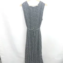 ◇ ⊂ ◎ ur's ドット柄 ロング丈 ワンピース サイズL ブラック ホワイト レディース E  【1502180041914】のサムネイル