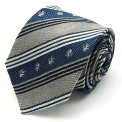 タカキュー ブランド ネクタイ シルク ストライプ柄 総柄 メンズ ネイビー TAKA Q 【中古】