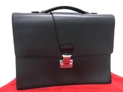 ■極美品■ Cartier カルティエ パシャ レザー ビジネスバッグ ブリーフケース ハンドバッグ 書類かばん メンズ ブラック系 AY5071のサムネイル