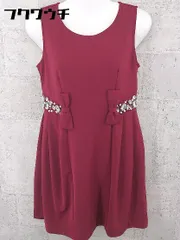 ◇ ●新品● ◎ MIIA ミーア タグ付き ビジュー ノースリーブ 膝丈 ワンピース サイズF レッド レディース 【1002800660872】