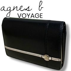 agn<!-利用不可文字-!>s b. VOYAGE アニエスベーボヤージュ ブラック ロングウォレット 口金式小銭入れ レディースカジュアル 000948H