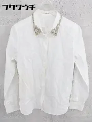 ◇ MACPHEE マカフィー TOMORROWLAND ビジュー 長袖 ブラウス カットソー サイズ38 ホワイト レディース 【1002800698349】