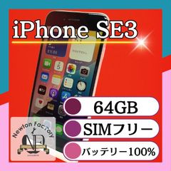 Apple iPhoneSE3 64GB SIMフリー バッテリー100%　管理番号84