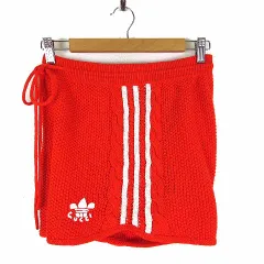グッチ GUCCI アディダス adidas 2022AW ロゴ ニット パンツ ショートパンツ 693835 リネン コットン M レッドオレンジ 白 国内正規品 レア 希少 ■TYのサムネイル