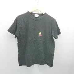 ◇ BEAMS ビームス クルーネック フロントプリント カジュアル 半袖 Tシャツ サイズM ブラック レディース E  【1308290022283】