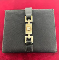 GUCCI グッチ ジャッキーライン 二つ折り財布 キャンバス レザー
