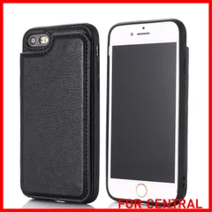 【数量限定】【 Viesa 】 背面カード 手帳型ケース iPhone SE (2020) / SE2 (第2世代) / iphone8 / iphone7 対応 APPLE スマホ バックカバー ケース 手帳型 (ブラック) 手作り 財布型 マグネット 薄