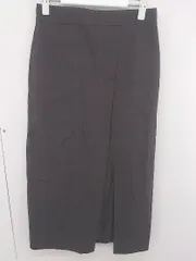 ◇ BALLSEY ボールジィー TOMORROWLAND フロントスリット 膝下丈 タイト スカート サイズ34 ダークブラウン レディース  【1205190007986】