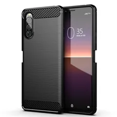 【人気商品】Xperia10 II Xperia10 Sony A001SO XQ-AU42 弾力性があCase多機能保護 ソフト xperia10ii 指紋防止スマホケース 耐衝撃 カバー シリコン 薄型 TPU 炭素繊維 ブラック スマホケース SOV43
