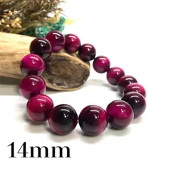 ピンクタイガーアイ パワーストーン ブレスレット 天然石ブレス  14mm シンプル  メンズ・レディース　男性・女性　数珠ブレス　開運  [l]