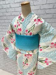 浴衣 綿絽 ゆかた　新作　新品　浴衣単品　【品番　250402-11　】22000円　ゆかた　女性用　フリーサイズ