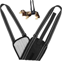 MEUMOTTO 犬 歩行補助ハーネス ベルト型ドッグトレーナー監修幅広 メッシュ 洗える 介護 小型犬 中型犬 大型犬 老犬 お腹に食い込まない 優しい設計 Sサイズ 小型犬用( ブラック,  Sサイズ 小型犬用)