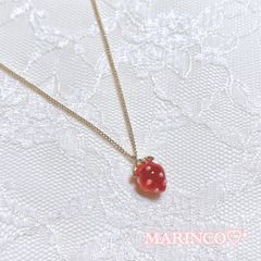 いちご 苺 イチゴ ワンポイント ストロベリーネックレス／レッド(NO.905)