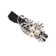 髪留め クリップ まとめ髪 髪飾り ジュエリー ヘッド アクセサリー 花 パール 着物 浴衣 和装 洋装 W23 297-213 p925　Si