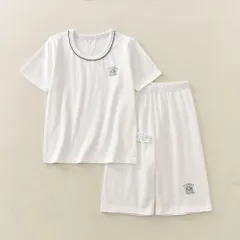 ☆ TZ1029ホワイト ☆ 110size ☆ キッズ ルームウェア 上下セット 半袖 キッズ パジャマ ルームウェア 上下セット 半袖 女の子 キッズパジャマ 子ども かわいい 子供服 セットアップ 寝巻き 子供 こども キッズ服 セット 男の子 ボーイズ