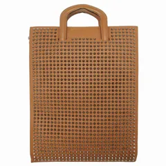 クリスチャンルブタン Christian louboutin トリックトラック ラージ 2WAY ハンドバッグ トート クラッチバッグ セカンド バッグ レザー スタッズ 茶 ブラウン メンズ レディース/1/☆K77のサムネイル
