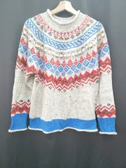 ◇ ⊇ AS KNOW AS アズノゥアズ ハイネック 長袖 ニット セーター サイズF ベージュ系ブルー系 レディース E  【1508060001054】