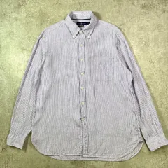 Ralph Lauren ラルフローレン リゾートリネン ストライプシャツ マチ付き メンズXL 