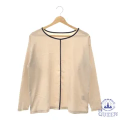 ☆美品☆ トップス カットソー ワンポイント おしゃれ 長袖 レディース ベージュ M 901-10608 送料無料 古着