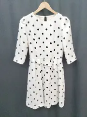 ◇ ◎ 31 Sons de mode トランテアン ドット 水玉 半袖 ミニ丈 ワンピース サイズ38 オフホワイト系 レディース P  【1403110016487】