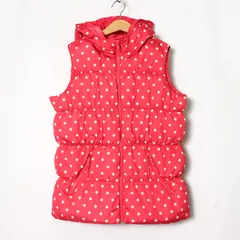 ギャップ ダウンベスト ドット柄 アウター キッズ 女の子用 160サイズ ピンク GAP 【中古】
