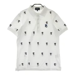 サイズ：4 PEARLY GATES パーリーゲイツ PEANUTS 半袖ポロシャツ スヌーピー 刺繍総柄 ホワイト系 [240101444706] ゴルフウェア メンズ ストスト