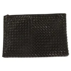 BOTTEGA VENETA (ボッテガヴェネタ) イントレチャート レザー クラッチバッグ セカンドバッグ ブラック B07760514Kのサムネイル