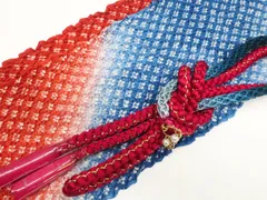 【京松】リサイクル着物 和装小物 帯締め帯揚げセット 振袖用 丸組 総絞り 金糸 飾り付 帯締 帯揚 kyo7w08-1173