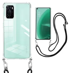 weiaoluo OPPO a55s ケース クリア ショルダー CPH2309 カバー耐衝撃 OPPO A55s CPH2309 カバー バンパー A102OP ケース tpu オッポ A55S カバー 肩掛け 斜めかけ 首掛け 縄掛け 透明 ック スト 1