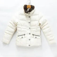 Eddie Bauer エディーバウアー PUREMIUM QUALITY GOOSE DOWN ダウンジャケット ファー付き アイボリー レディース XS