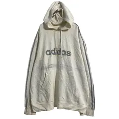 adidas ロゴスウェット パーカー XXL ホワイト アディダス スポーツ ライン プルオーバー ビッグサイズ 古着卸 アメリカ仕入 a612-6217