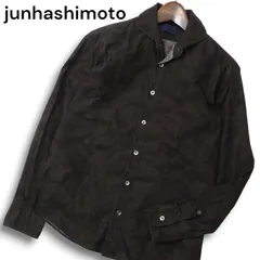 junhashimoto × nano universe ジュンハシモト ナノユニバース 襟ワイヤー★ カモフラ 迷彩 総柄 長袖 シャツ Sz.S メンズ