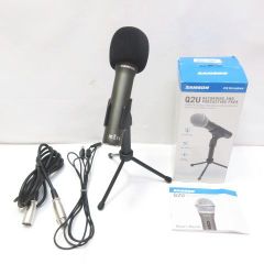 SAMSON Q2U USBマイク ケーブル スタンド 卓上マイク USBダイナミックマイク XLR recording and podcasting pack レコーディング ポッドキャスト  中古 E39A