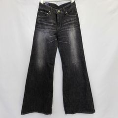 ワイドバギー デニム ジーンズ フレアパンツ　ブラック　レディースS～Lサイズ　タグ付き未使用品