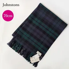 nishi　ジョンストンズ 中判カシミヤストール ブラックウォッチ ジョンストンズ(johnstons)カシミア大判ストール/ブラック