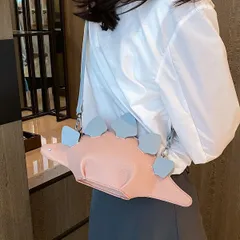 恐竜 ショルダーバッグ バッグ カバン 斜めがけ ボディバッグ 財布入れ ポシェット ミニショルダー 可愛い 個性的 プレゼント おしゃれ アクセント ピンク シルバー ブラック グリーン