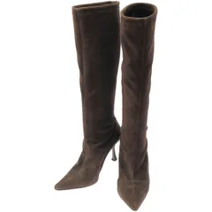 BRIAN ATWOOD ブライアンアトウッド CAMOSCIO STRETCH TDM ポインテッドトゥロングブーツ BA258 TINA ブラウン系 37