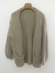 ◇ AS KNOW AS アズノゥアズ 長袖 ニット カーディガン サイズL グレージュ系 レディース E  【1302170010773】