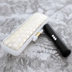 一点限り！ ラインストーン付き 黒水牛 印鑑 12mm 本革 シャンパンチェック 印鑑ケース ゴールド 銀行印や認印【商品画像のはんことケースのセット】 送料無料 はんこ ケース付セット 女性