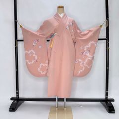 二尺袖 単品 卒業式着物 ピンク KANSAI 裄68.5cm Lサイズ  袴用着物 化繊 中古 4565