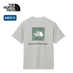 【新品】THE NORTH FACE ノースフェイス S/SバックスクエアトラバースロゴTee メンズ ミックスグレー