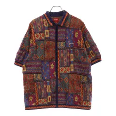 トップス Supreme Patchwork Knit Zip Up Polo Supreme-Patchwork-Knit-Zip-Up-