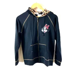 ディズニー Disney  パーカー 長袖 ミニーマウス タグ付き 耳付きフード 胸ワンポイント 黒 Mサイズ 2025082900176