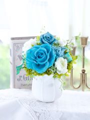 ＊*..蒼い海をイメージした爽やかアレンジ..＊°..プリザーブドフラワー 蒼い海をイメージした爽やかアレンジ..＊°..プリザーブドフラワー