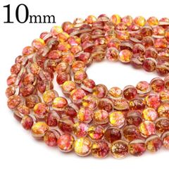 ケラマ サンセット オレンジ ホタルガラス ビーズ 一連 10mm 40玉 光る 夜光 とんぼ玉 パーツ 沖縄 お土産 慶良間諸島 送料無料 クリスマス 贈り物 ギフト プレゼント